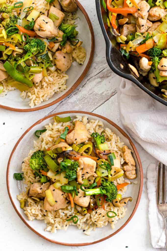 Sesame Ginger Chicken & Leek Stir Fry