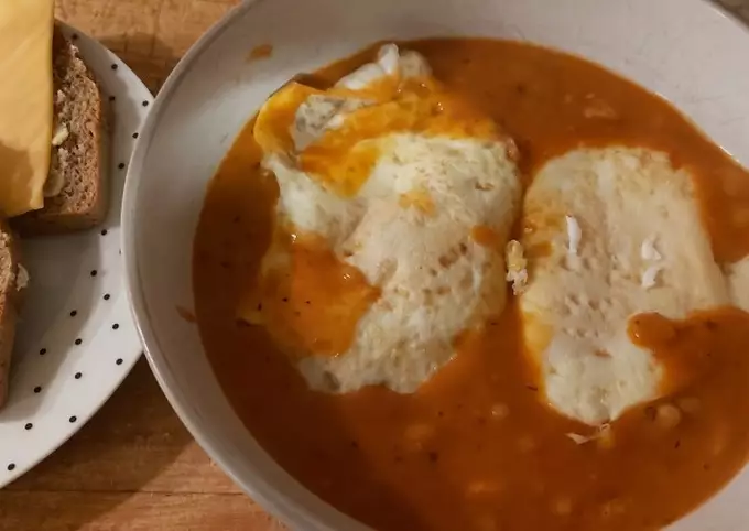 Super Cheesy Egg and Blackened Cajun Beans