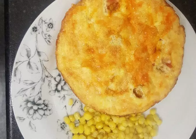 Two cheese and cherry tomato omelette