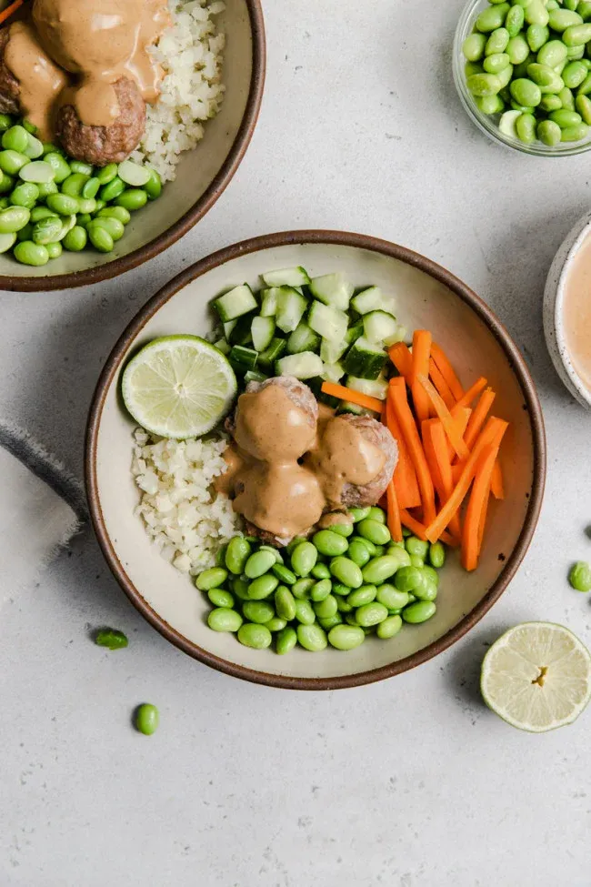 Asian-Inspired Turkey Meatballs With Peanut Sauce