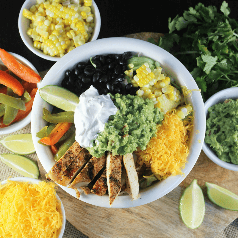 BURRITO BOWLS WITH CREAMY ENCHILADA SAUCE
