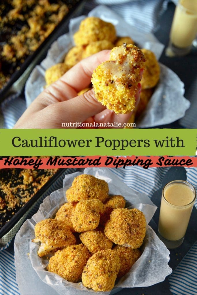 Cauliflower Poppers with Honey Mustard Dipping Sauce