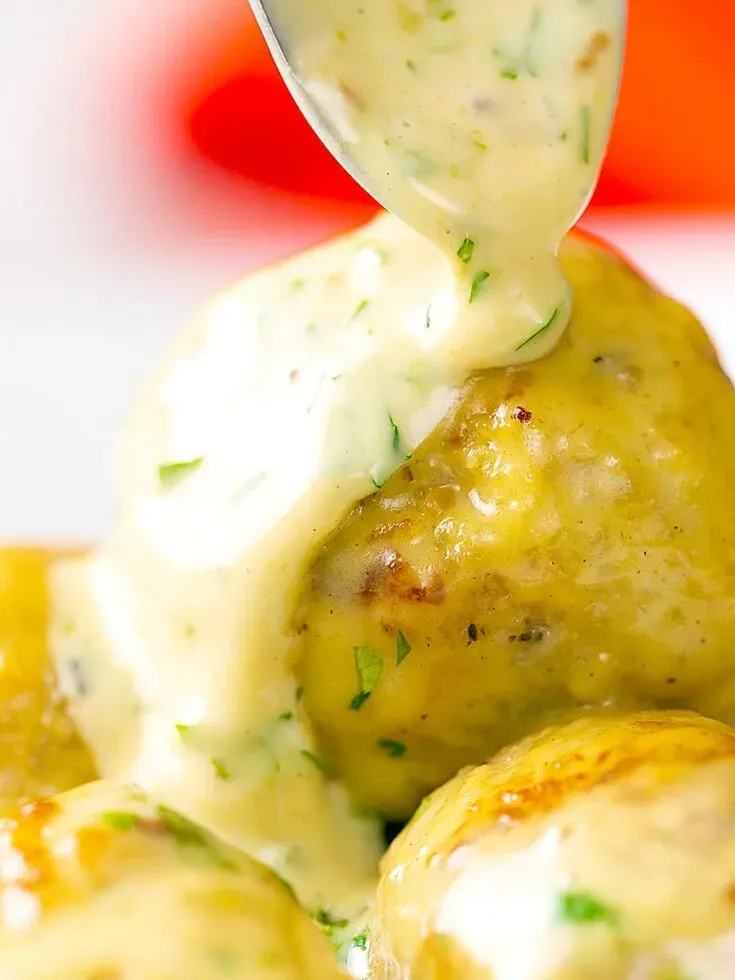 Chicken Meatballs in a Creamy Honey Mustard Sauce
