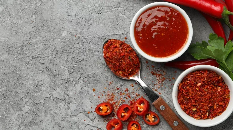 Ketchup with crushed red pepper