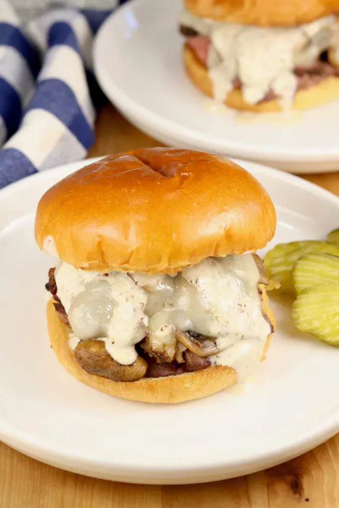 Mushroom and Swiss Roast Beef Sandwich