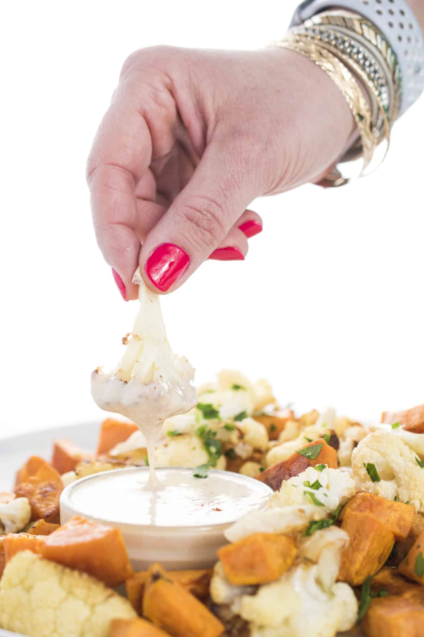 Roasted Vegetables with Tahini Lemon Sauce