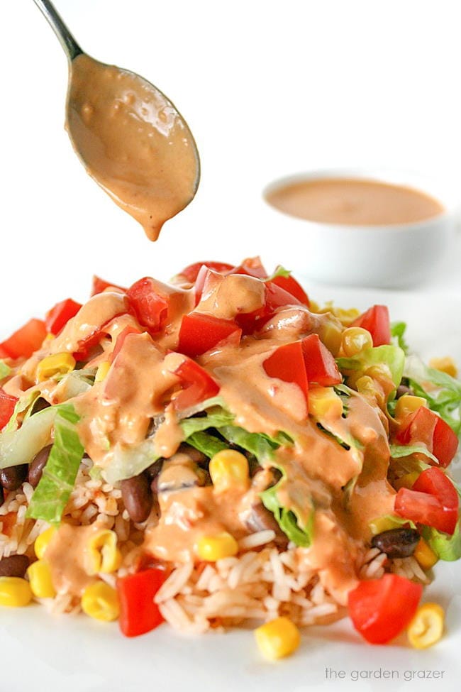 Vegan Burrito Bowl with Creamy Chipotle Sauce