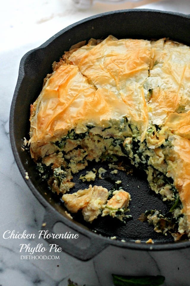 Chicken Florentine Phyllo Pie