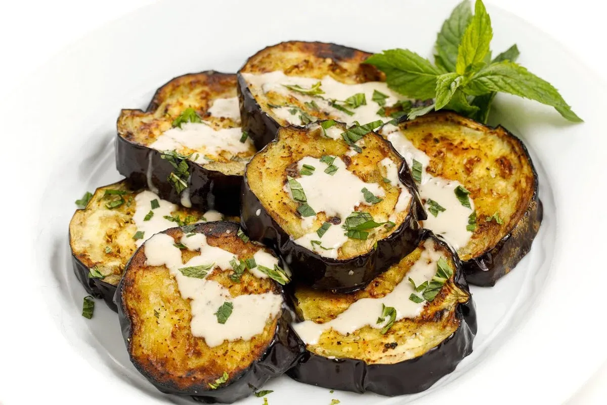 GRILLED EGGPLANT WITH TAHINI SAUCE