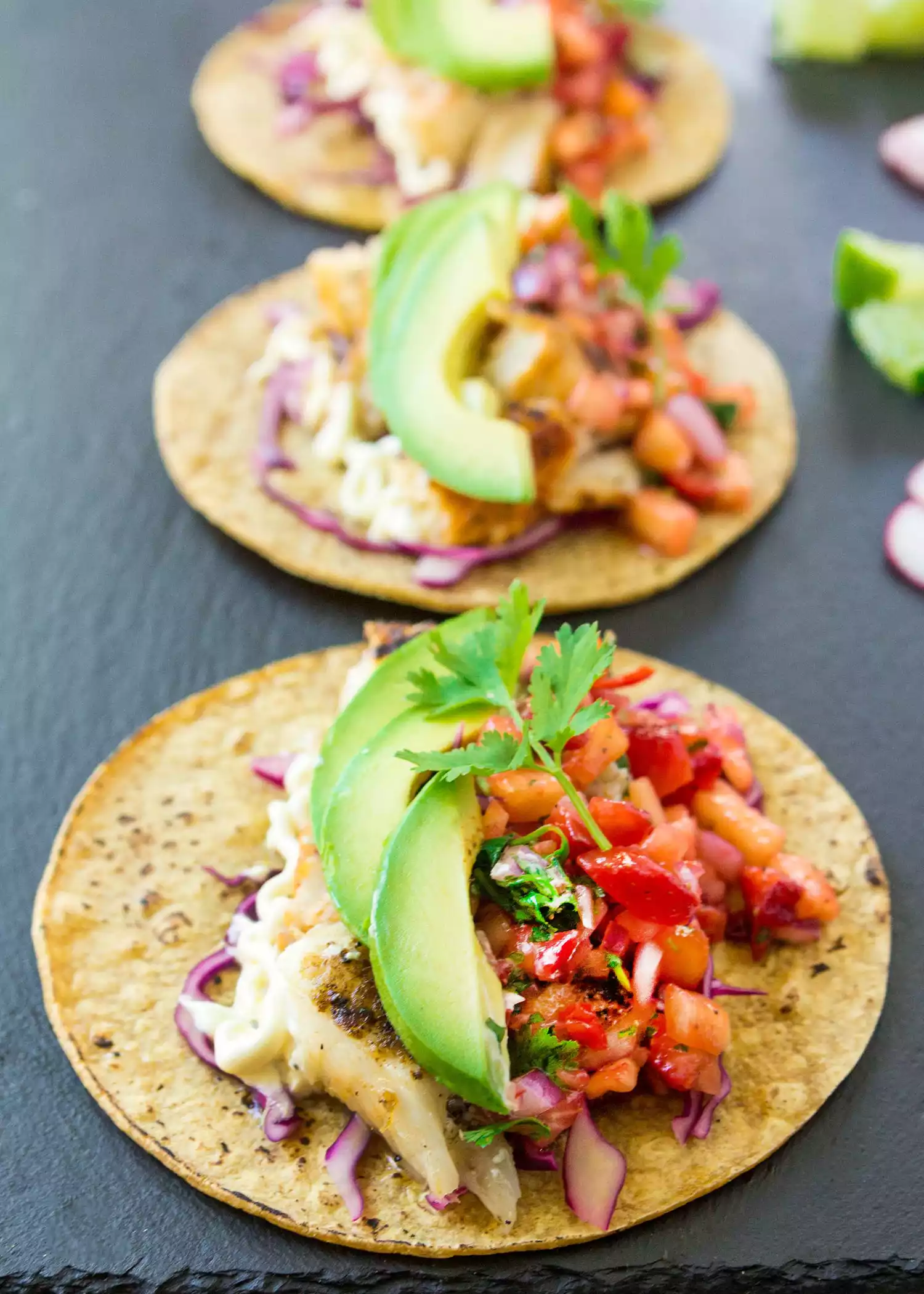 Grilled Fish Tacos with Strawberry Pineapple Salsa