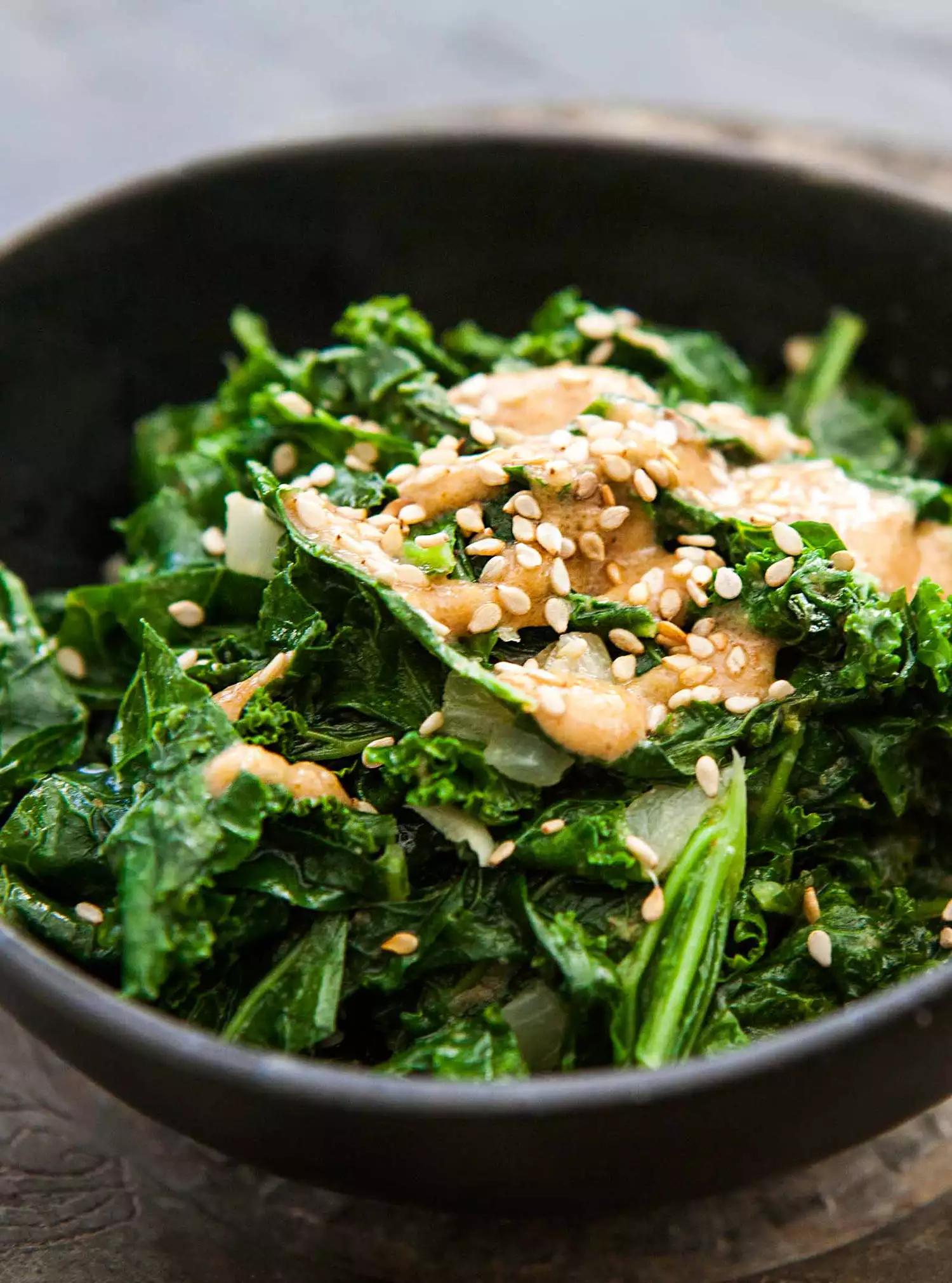 Sautéed Kale with Tahini Sauce