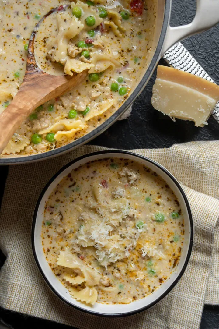 Creamy Italian Ground Chicken Soup
