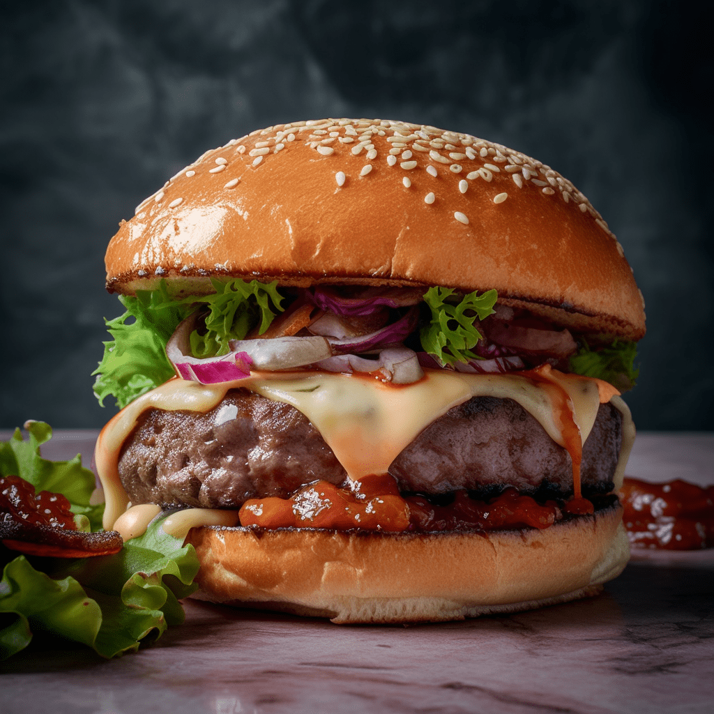 Venison Burger with onions and cheese