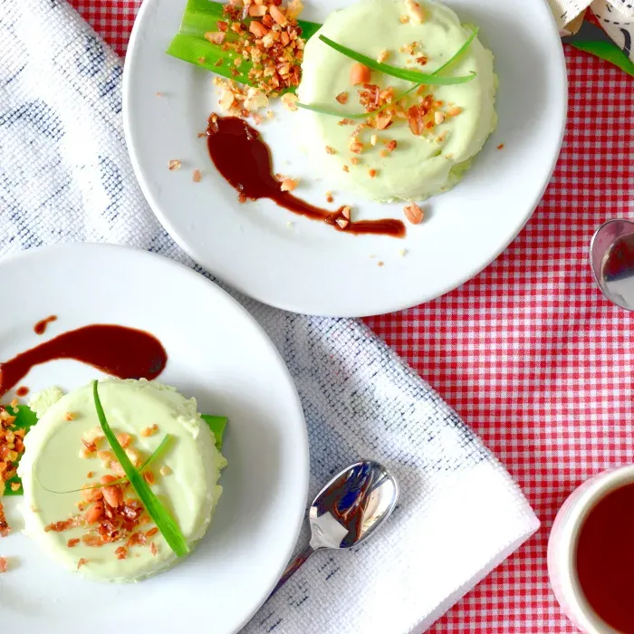 Coconut Panna Cotta with Amazing Pandan Flavor