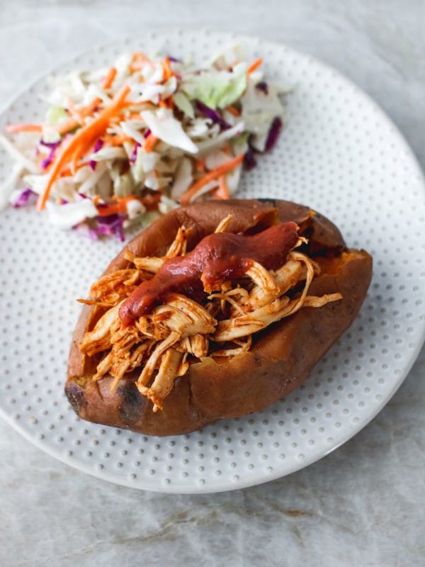 3-Ingredient BBQ Stuffed Sweet Potatoes