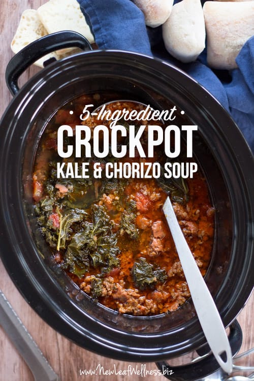 5-Minute Prep Crockpot Kale and Chorizo Soup