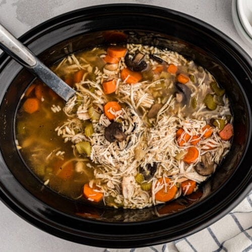 Dump-and-Run Crockpot Turkey and Brown Rice Soup
