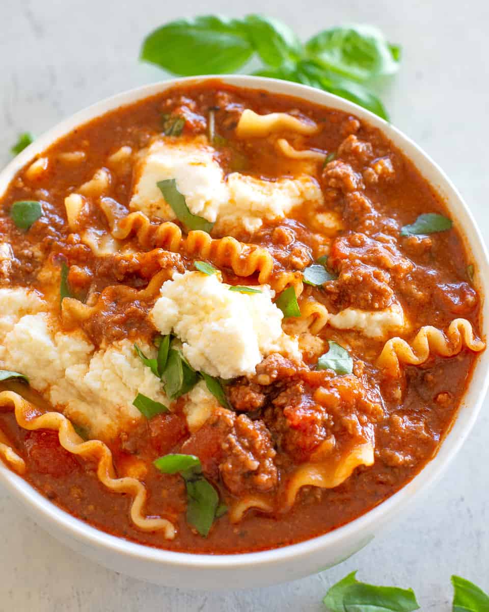 Insanely Fast Lasagna Soup