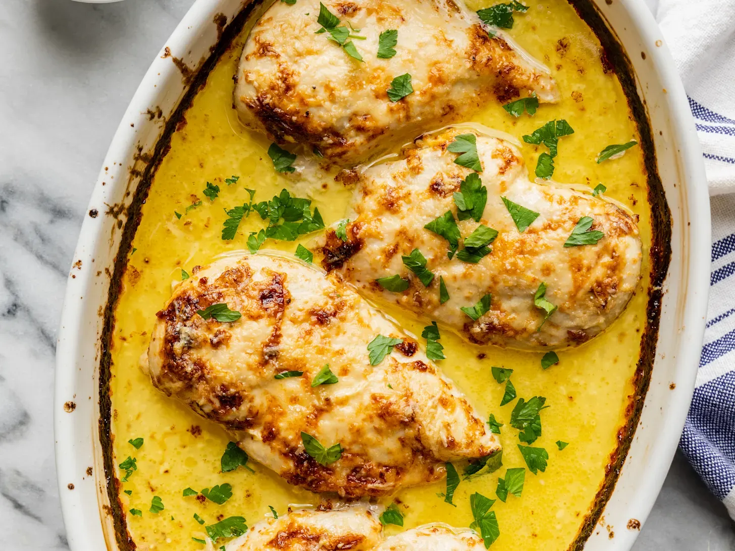 3-Ingredient Baked Caesar Chicken