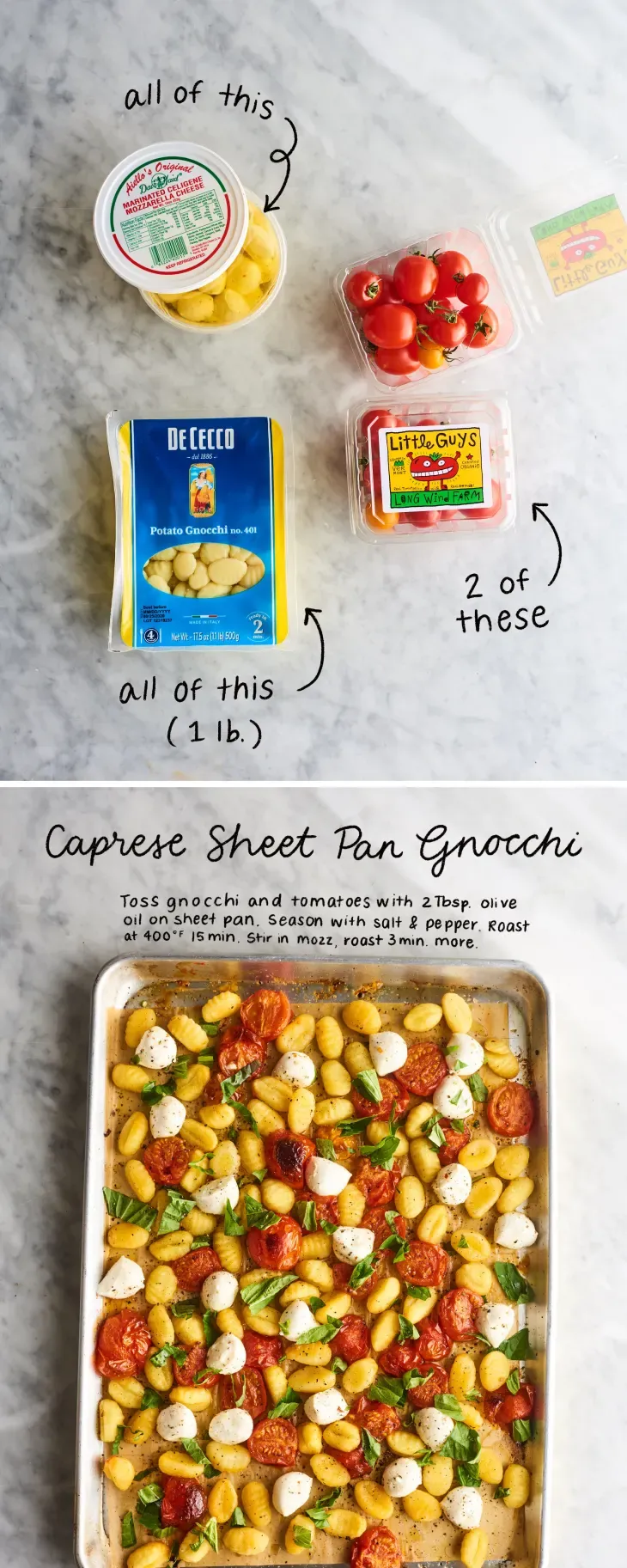 3-Ingredient Caprese Sheet Pan Gnocchi
