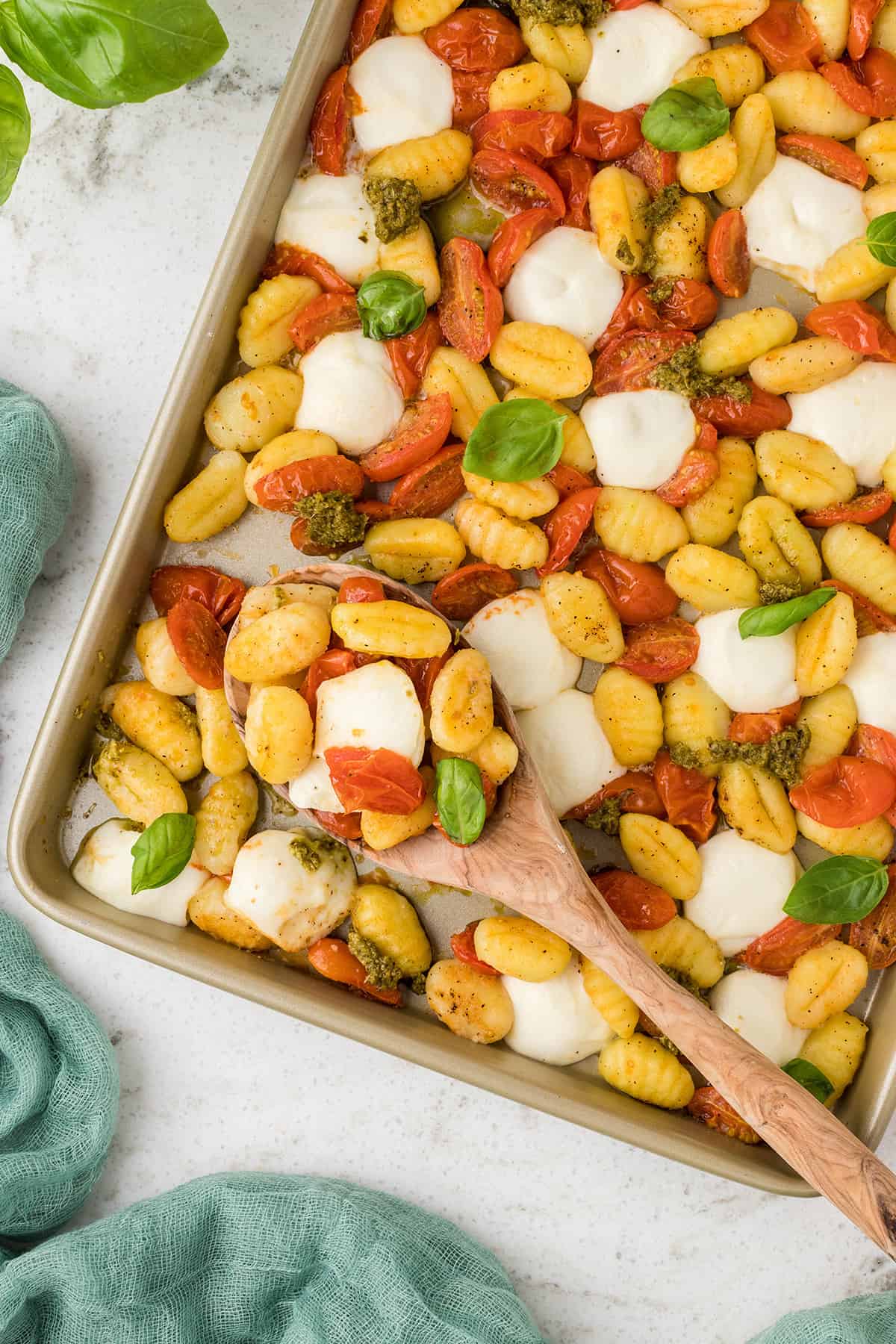 3-Ingredient Caprese Sheet Pan Gnocchi