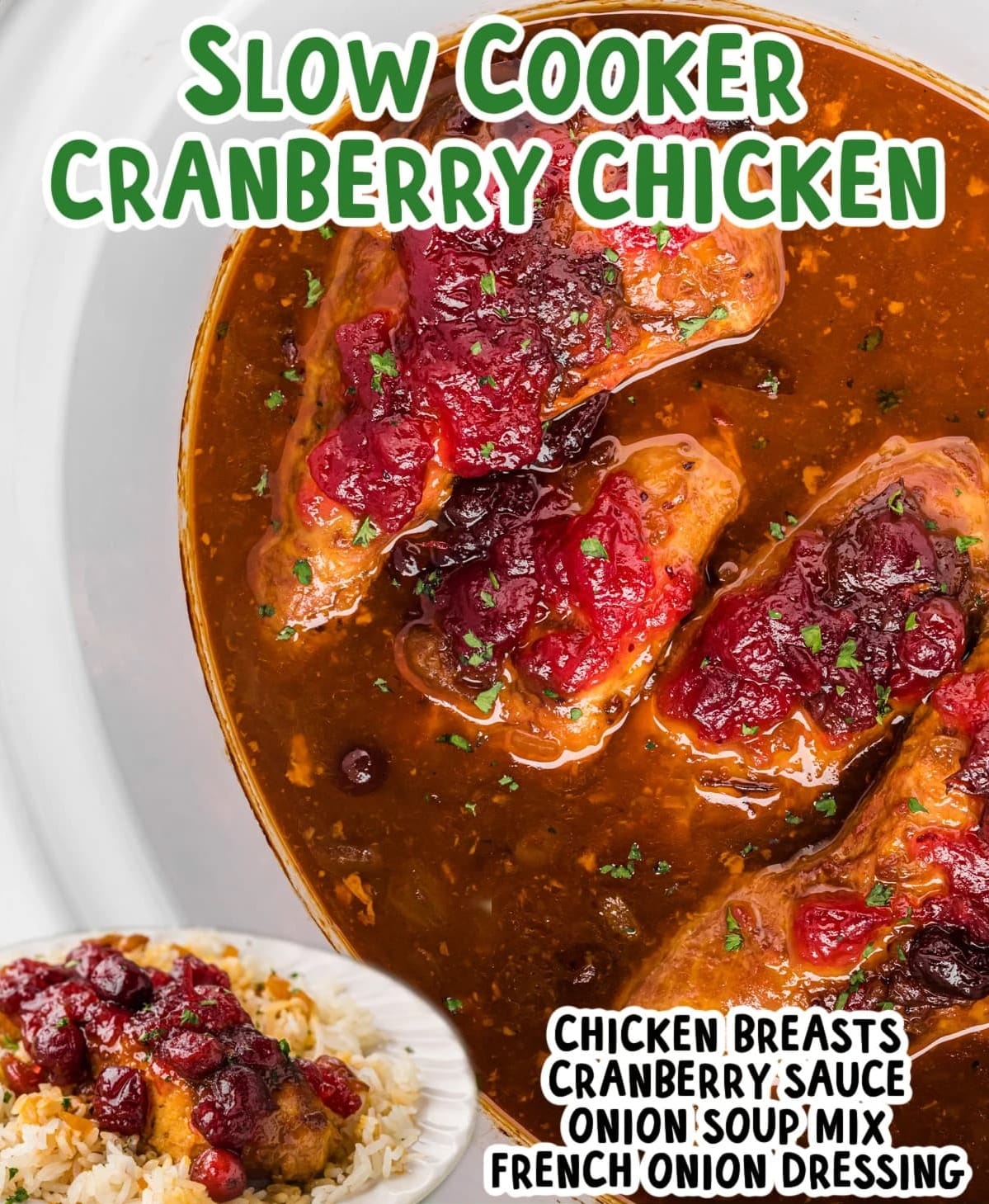 4 Ingredient Slow Cooker Cranberry Chicken