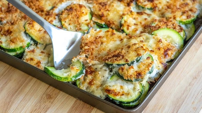 Cheesy Scalloped Zucchini
