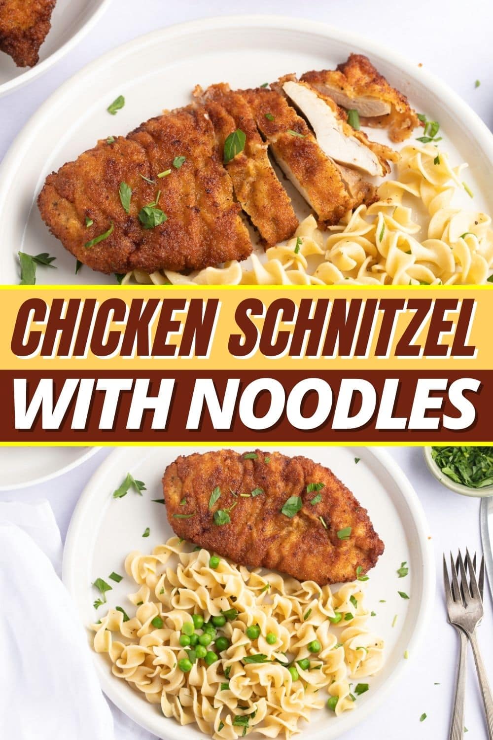 Chicken Schnitzel with Noodles