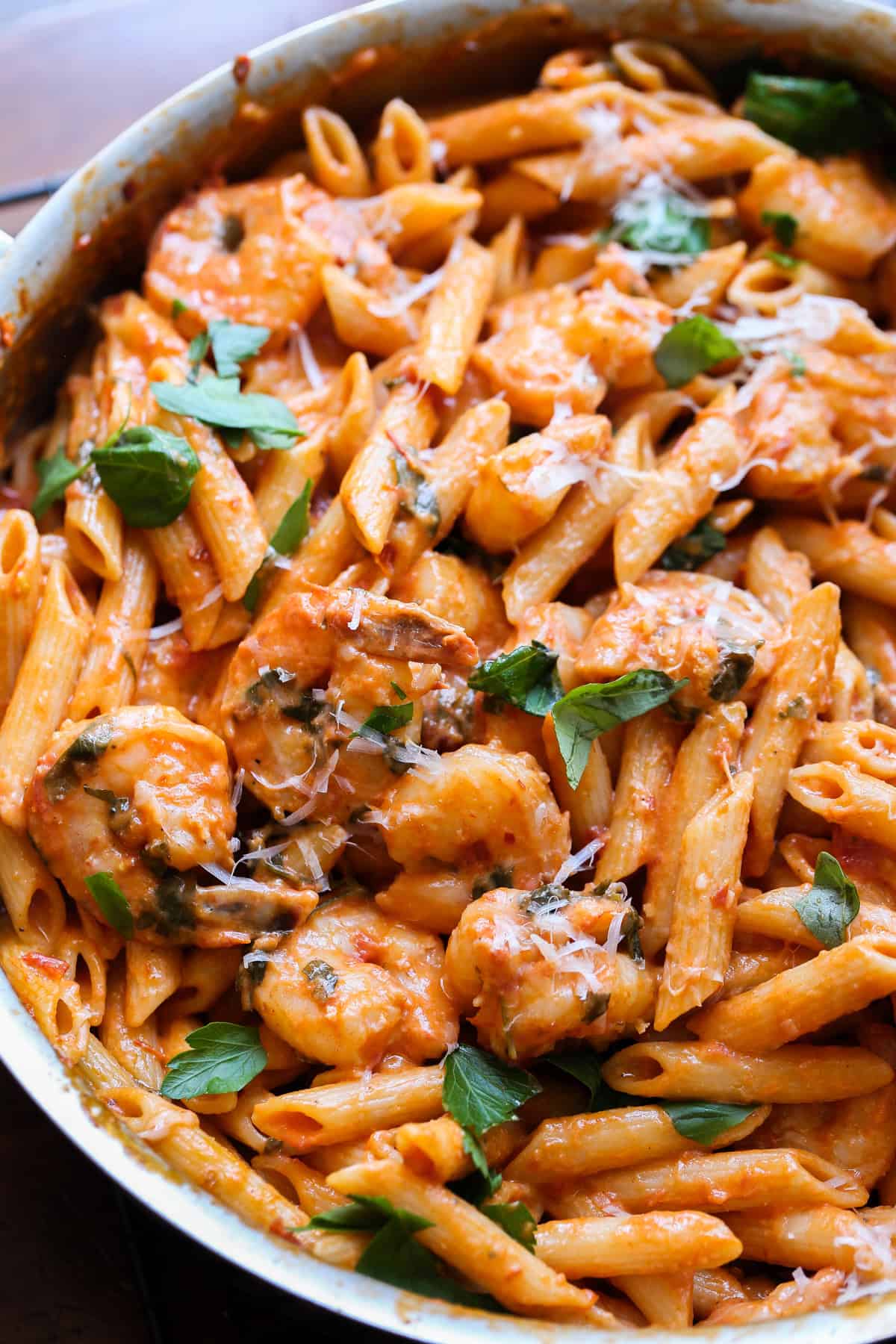 Creamy Tomato Shrimp with Penne