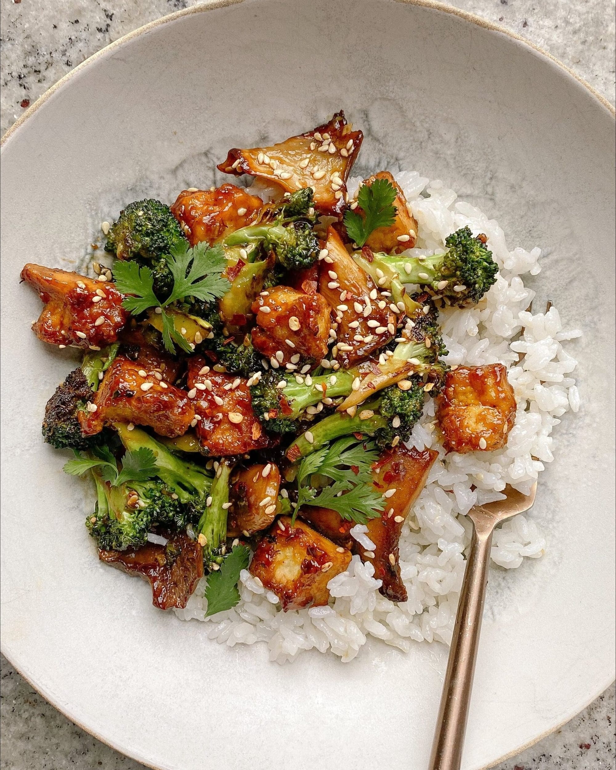 Crispy Honey Garlic Tofu
