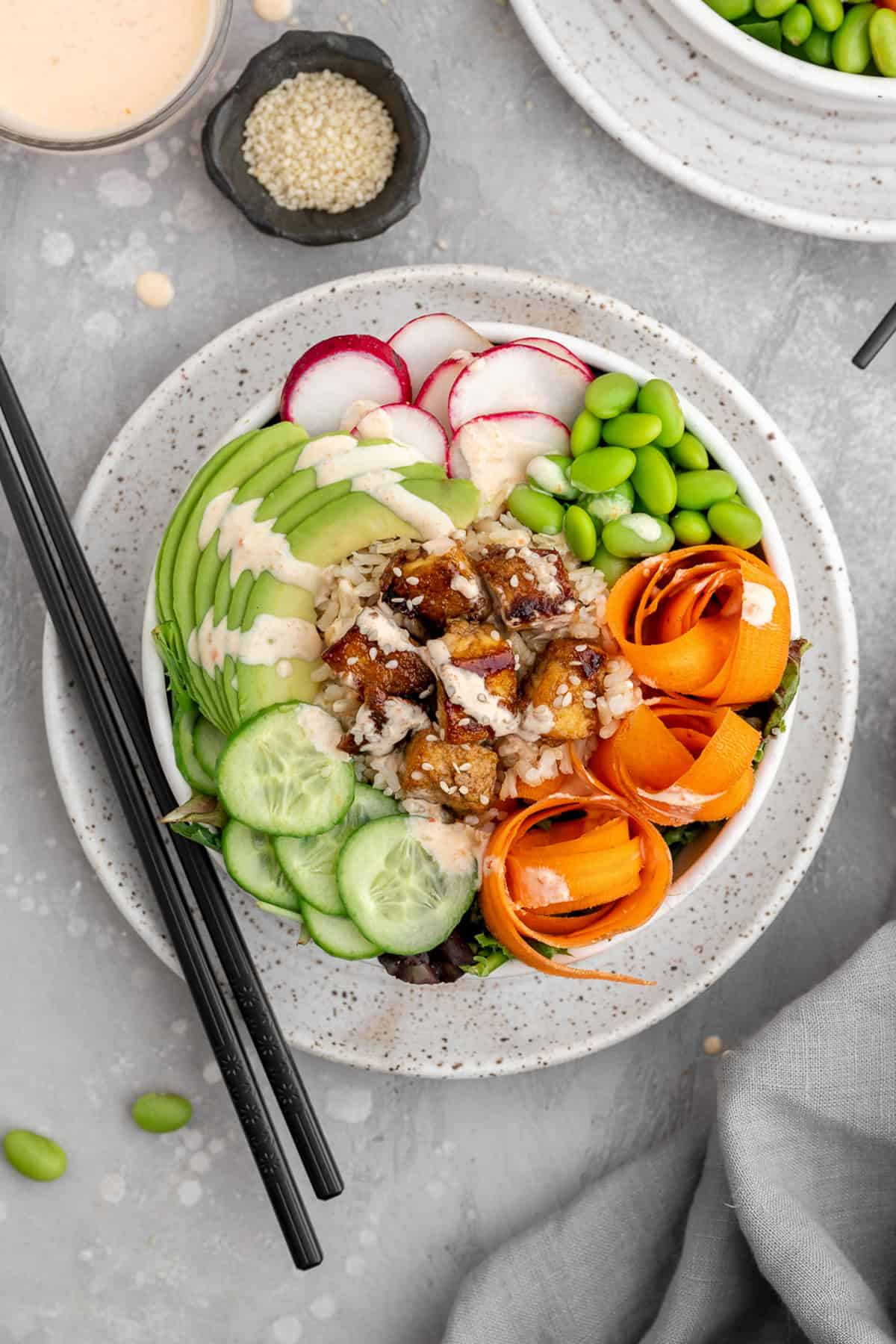 Crispy Sesame Ginger Tofu Bowl