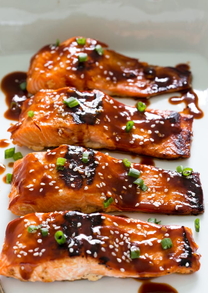 Honey Sriracha Glazed Salmon
