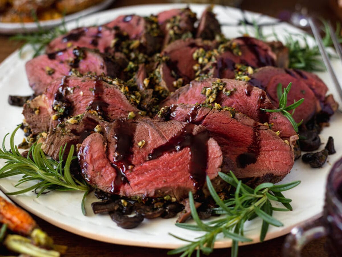Indiana: Bison Tenderloin with Wild Mushrooms