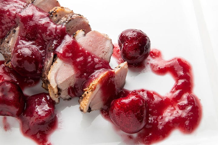 Missouri: Smoked Duck Breast with Cherry Reduction