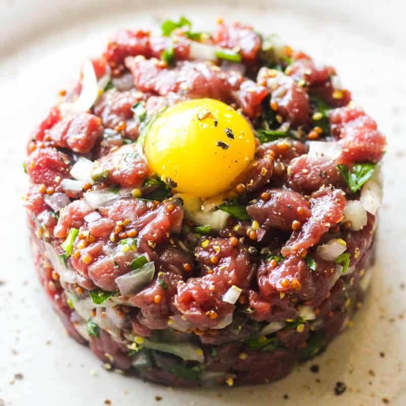North Dakota: Bison Tartare with Quail Egg