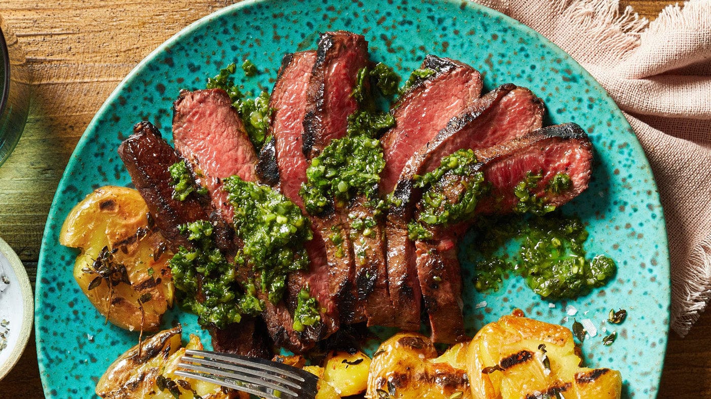 Oklahoma: Bison Ribeye with Chimichurri Sauce