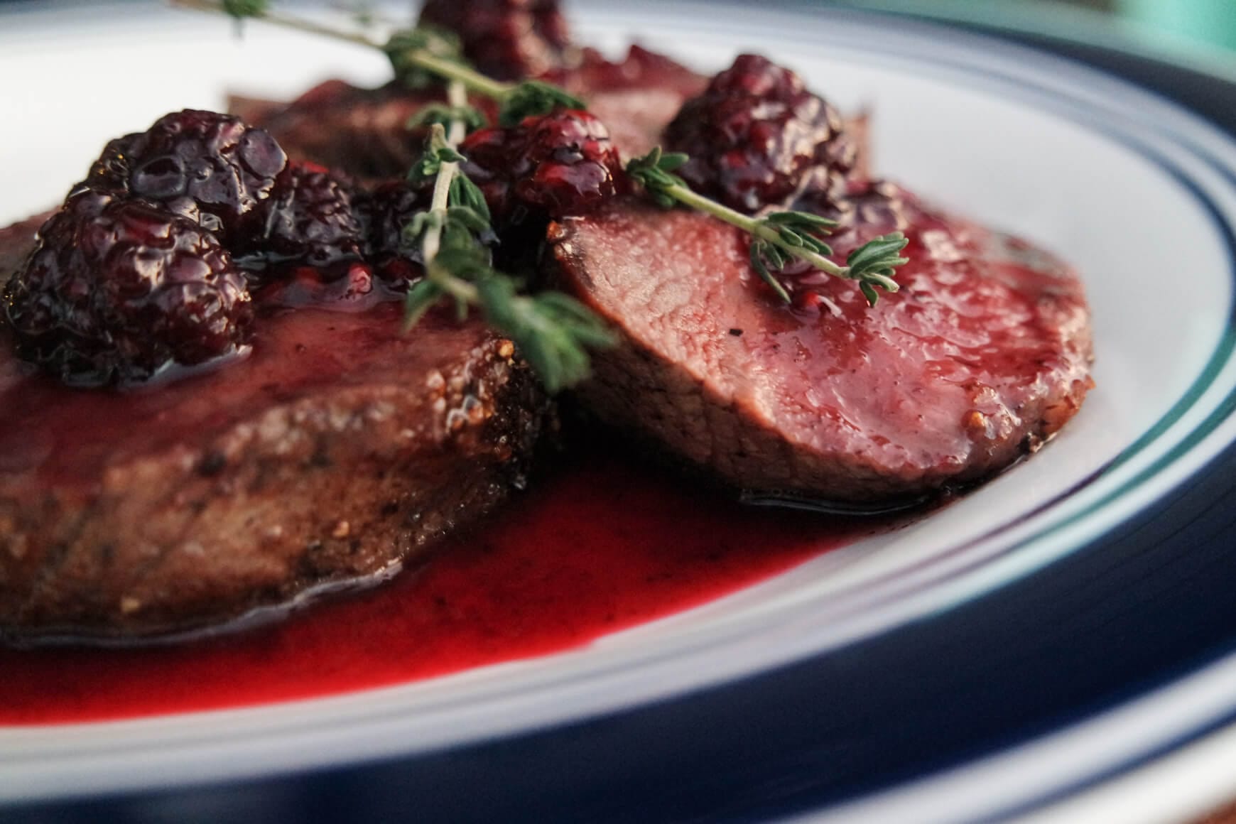 West Virginia: Venison Loin with Blackberry Sauce