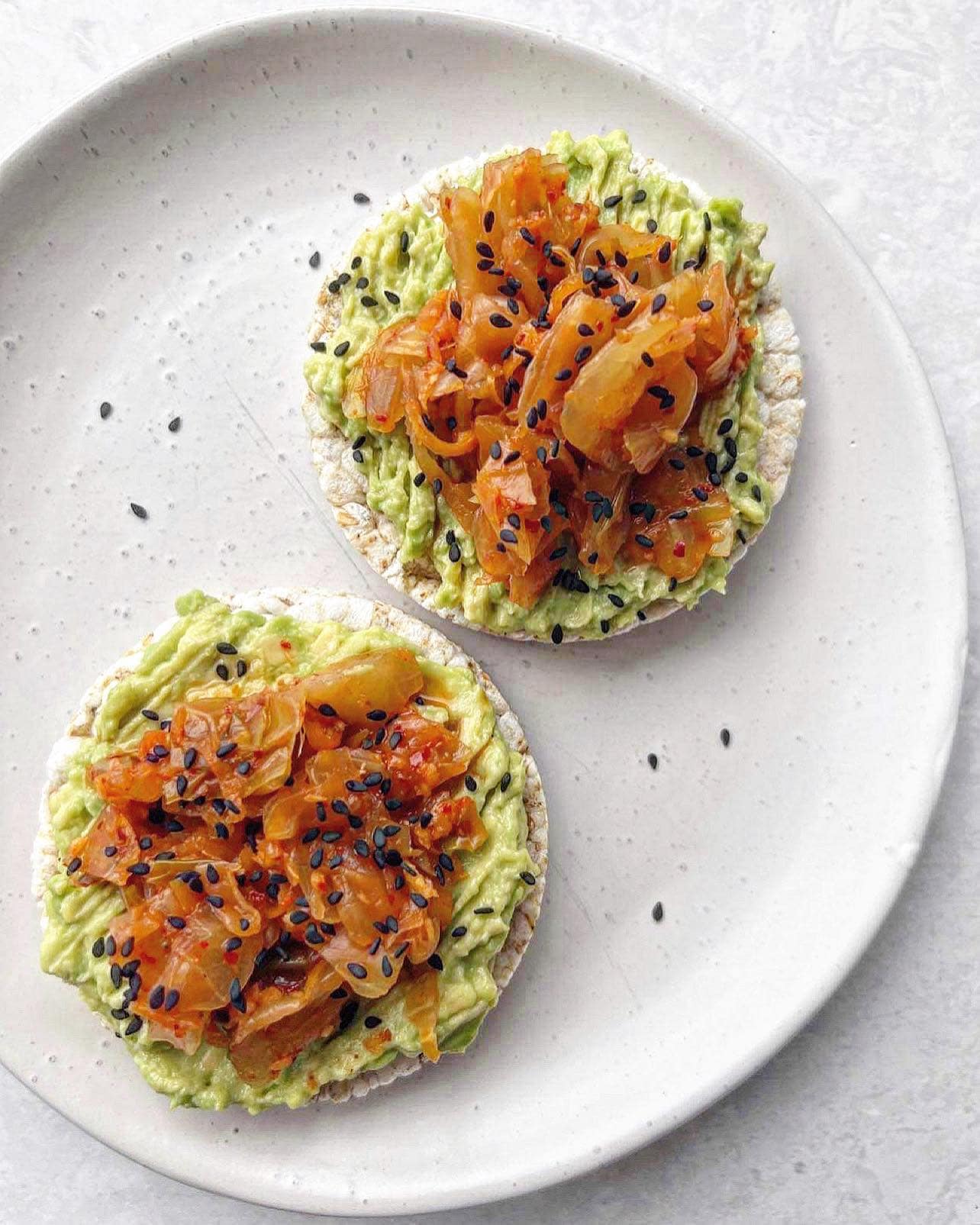Savory Avocado Rice Cake