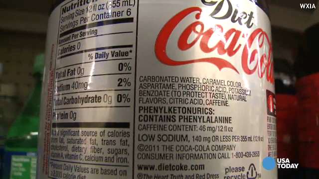 diet soda can with artificial sweetener label