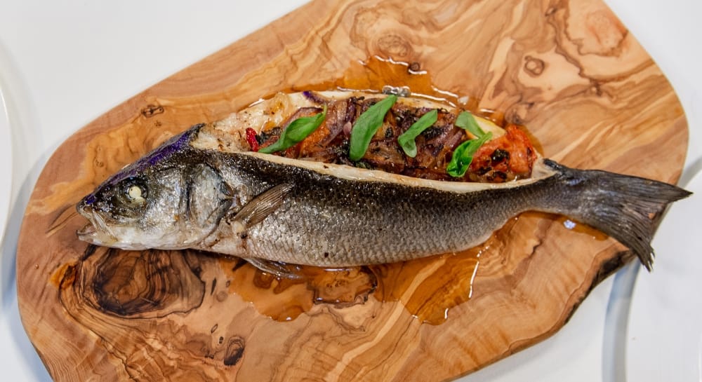 Mediterranean Stuffed Sea Bass