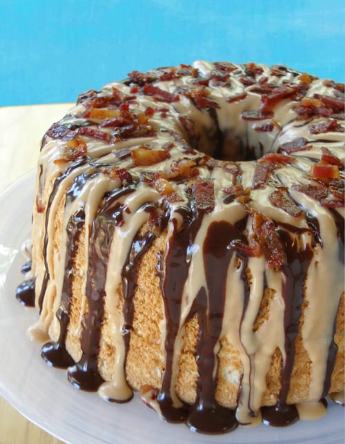 Salted Caramel Angel Food Cake