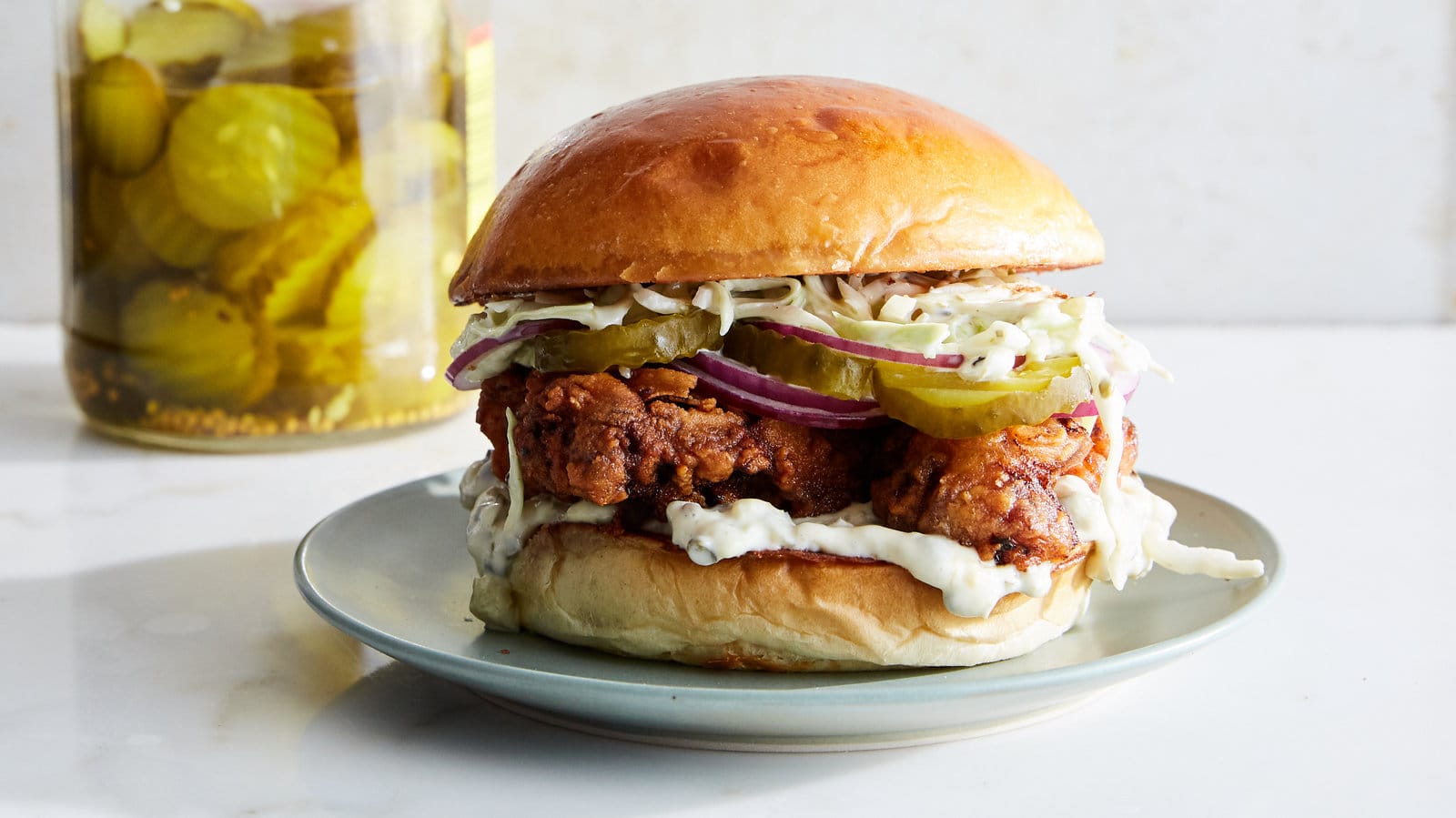 Crispy Chicken Sandwich with Pickles Recipe