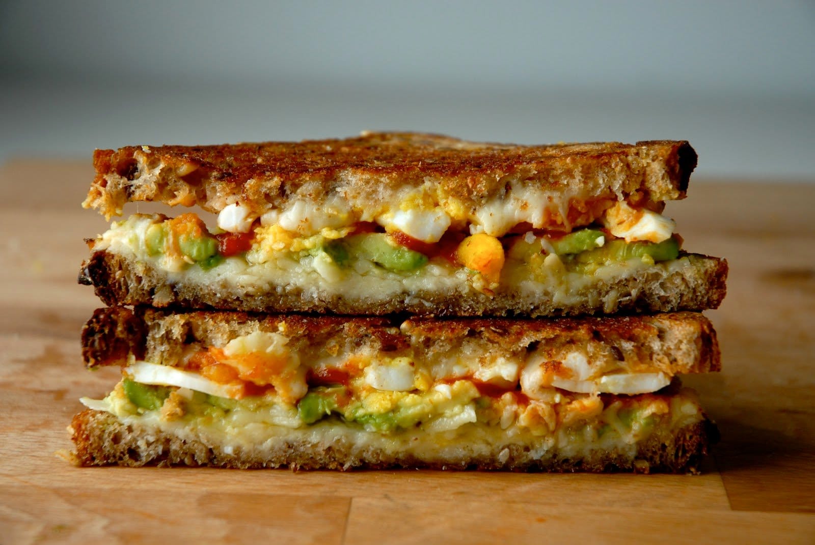 Breakfast Grilled Cheese with Egg and Avocado