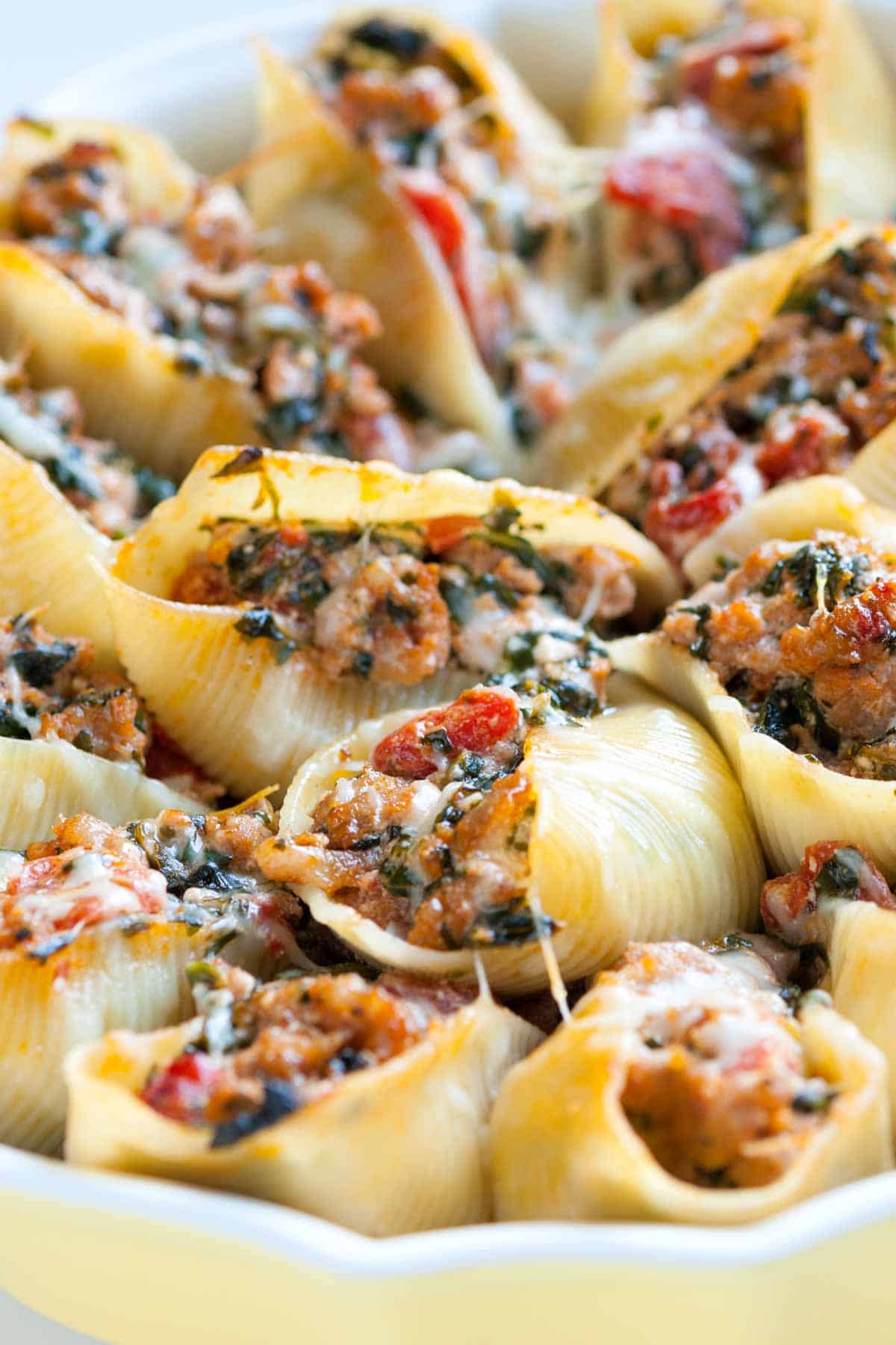 Sausage and Spinach Stuffed Shells