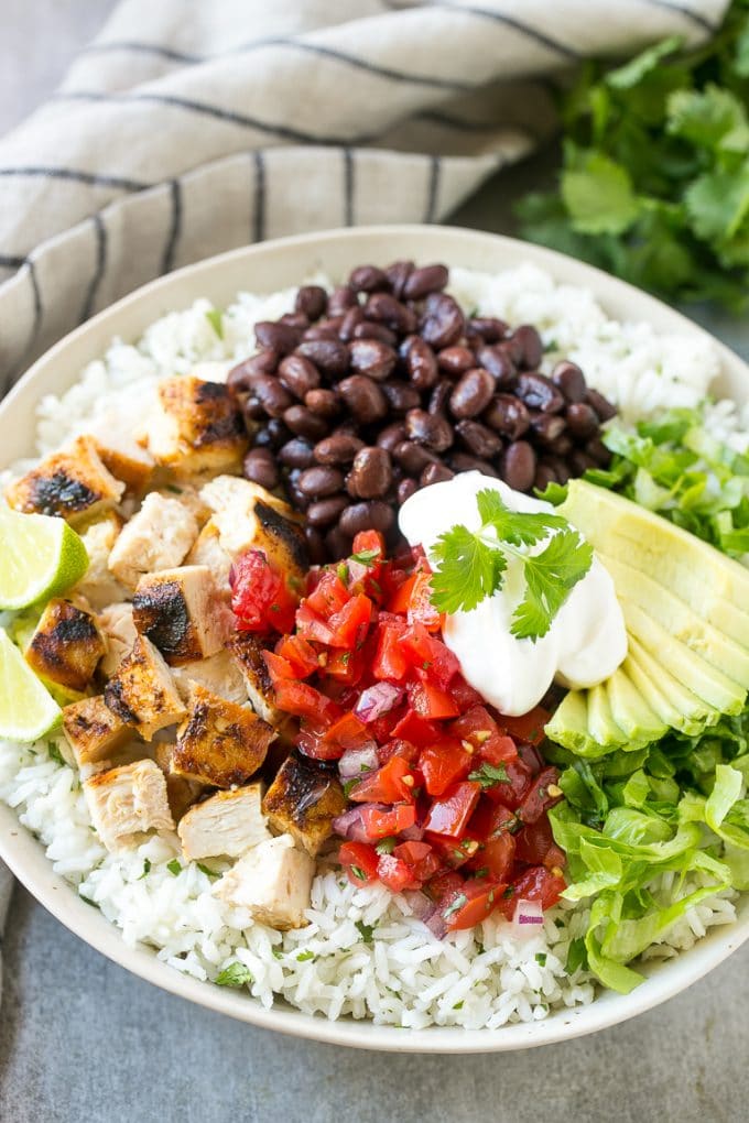 Chicken and Black Bean Burrito Bowls