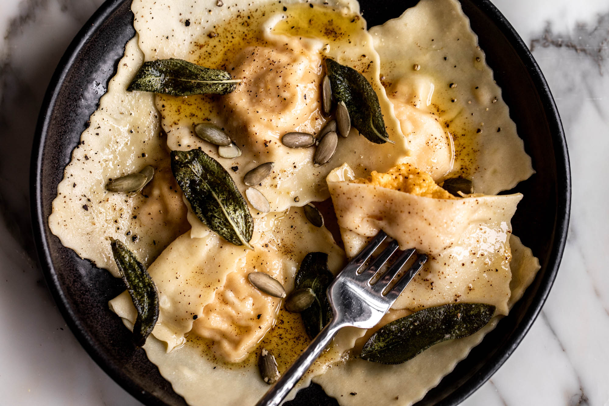 Butternut Squash Ravioli in Sage Brown Butter