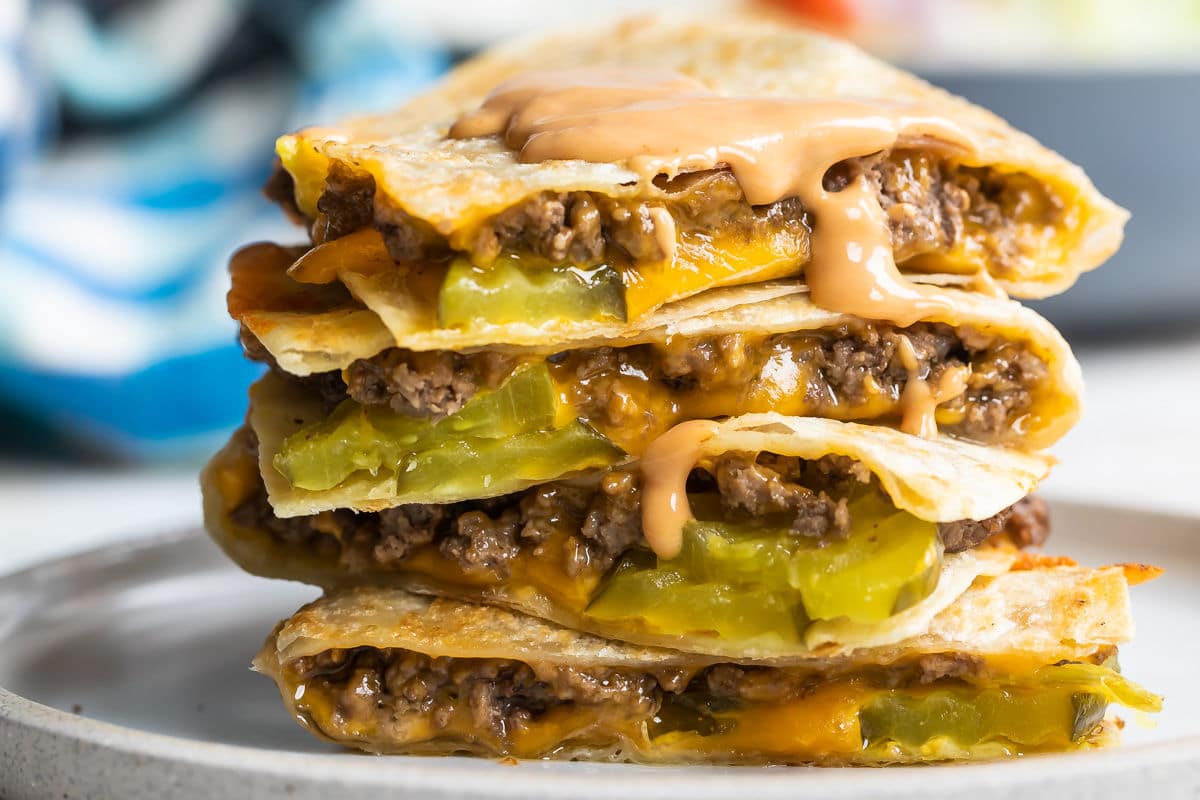 Burger Quesadillas