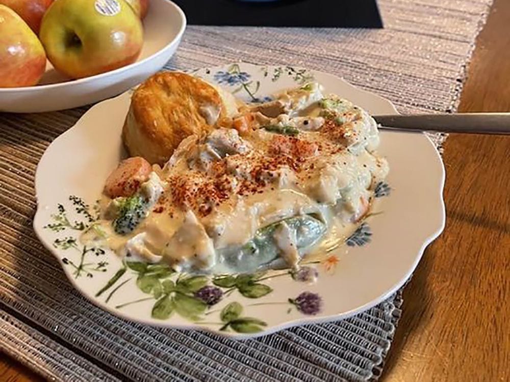 Creamed Chicken on Biscuits