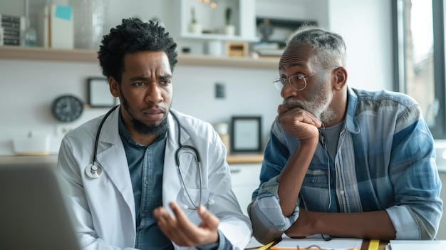 doctor explaining test results to a patient