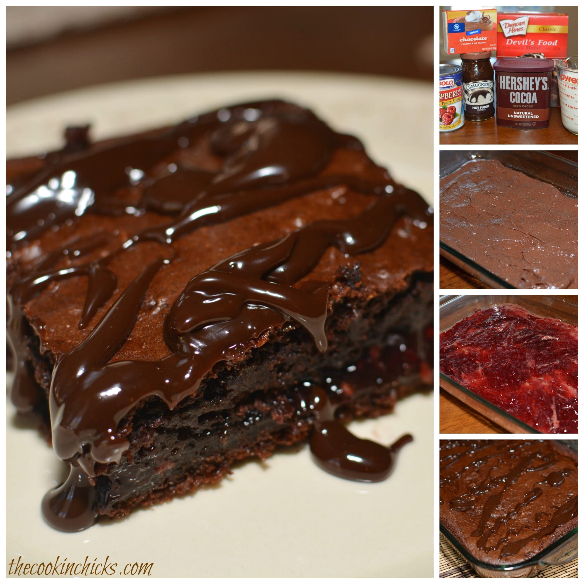 Chocolate Raspberry Dump Cake